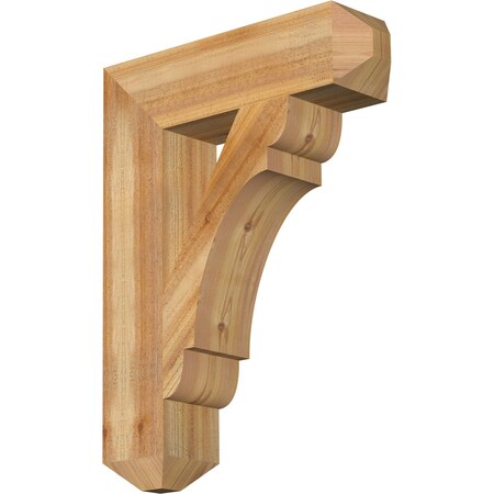 Ekena Millwork Olympic Craftsman Rough Sawn Bracket, Western Red Cedar, 6"W x 24"D x 32"H BKT06X24X32OLY04RWR